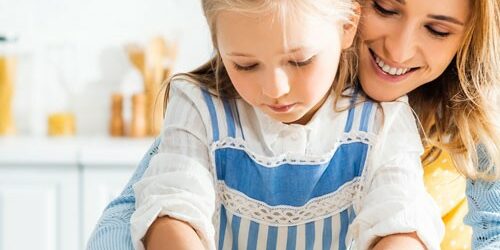 mom and daughter rolling out dough in a kitchen | The Floor Store